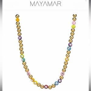 Mayamar 24k plant Gold Enamel Beaded Necklace